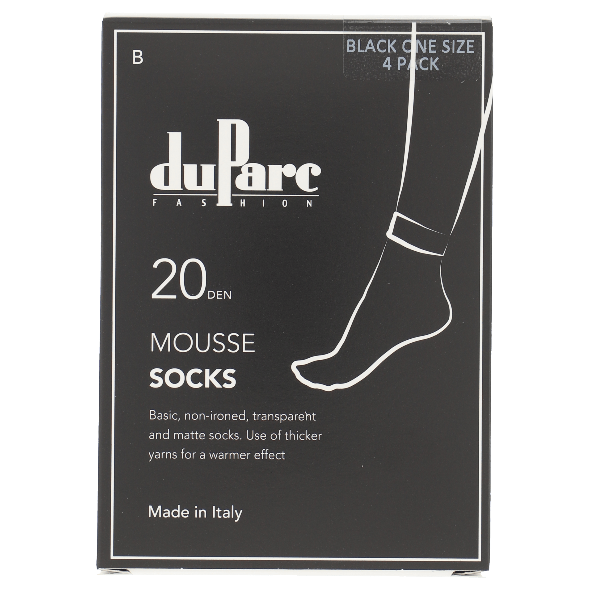 DuParc BASIC sok Mousse 20D zwart/4p