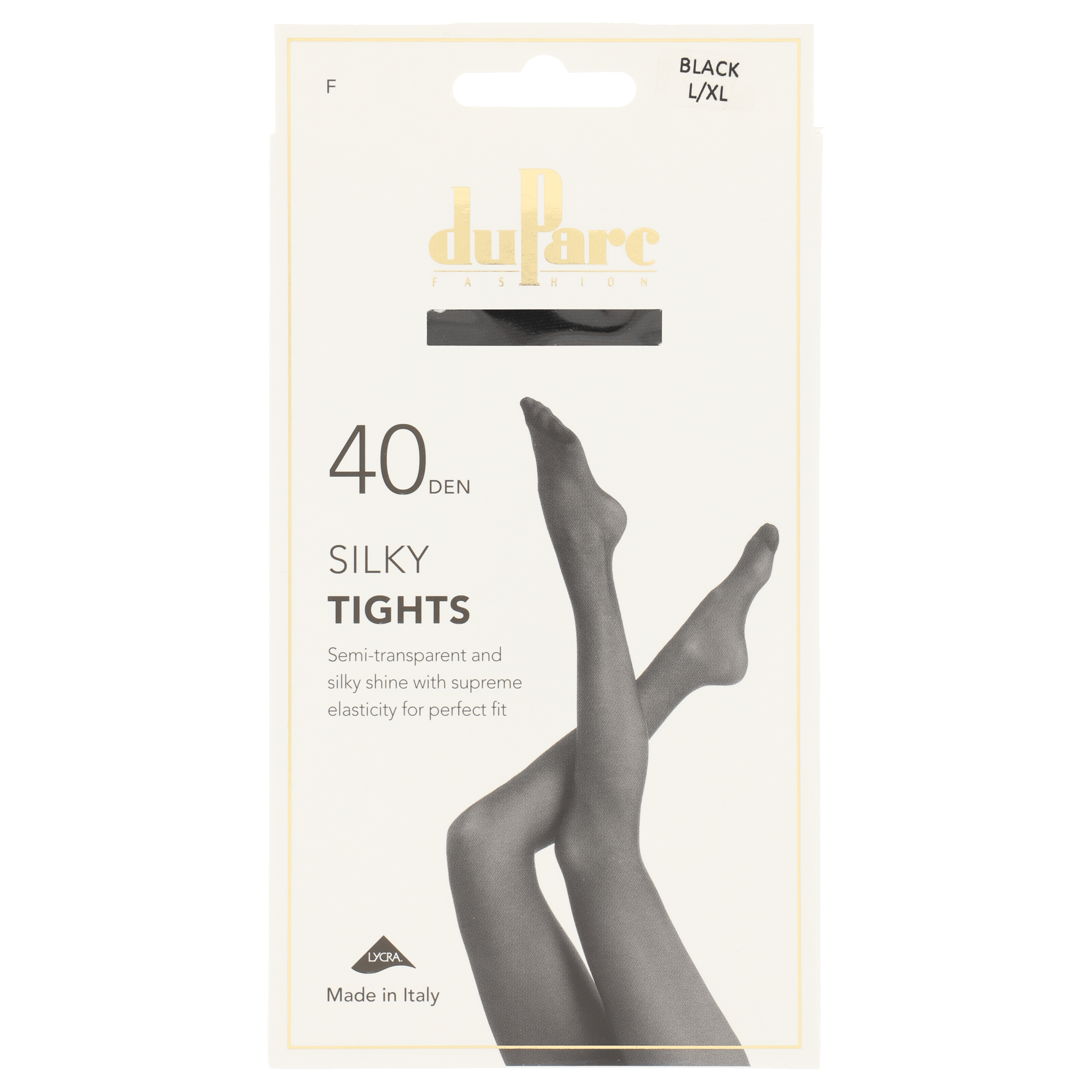 DuParc Panty Lycra 40D zijdegl zwart LXL