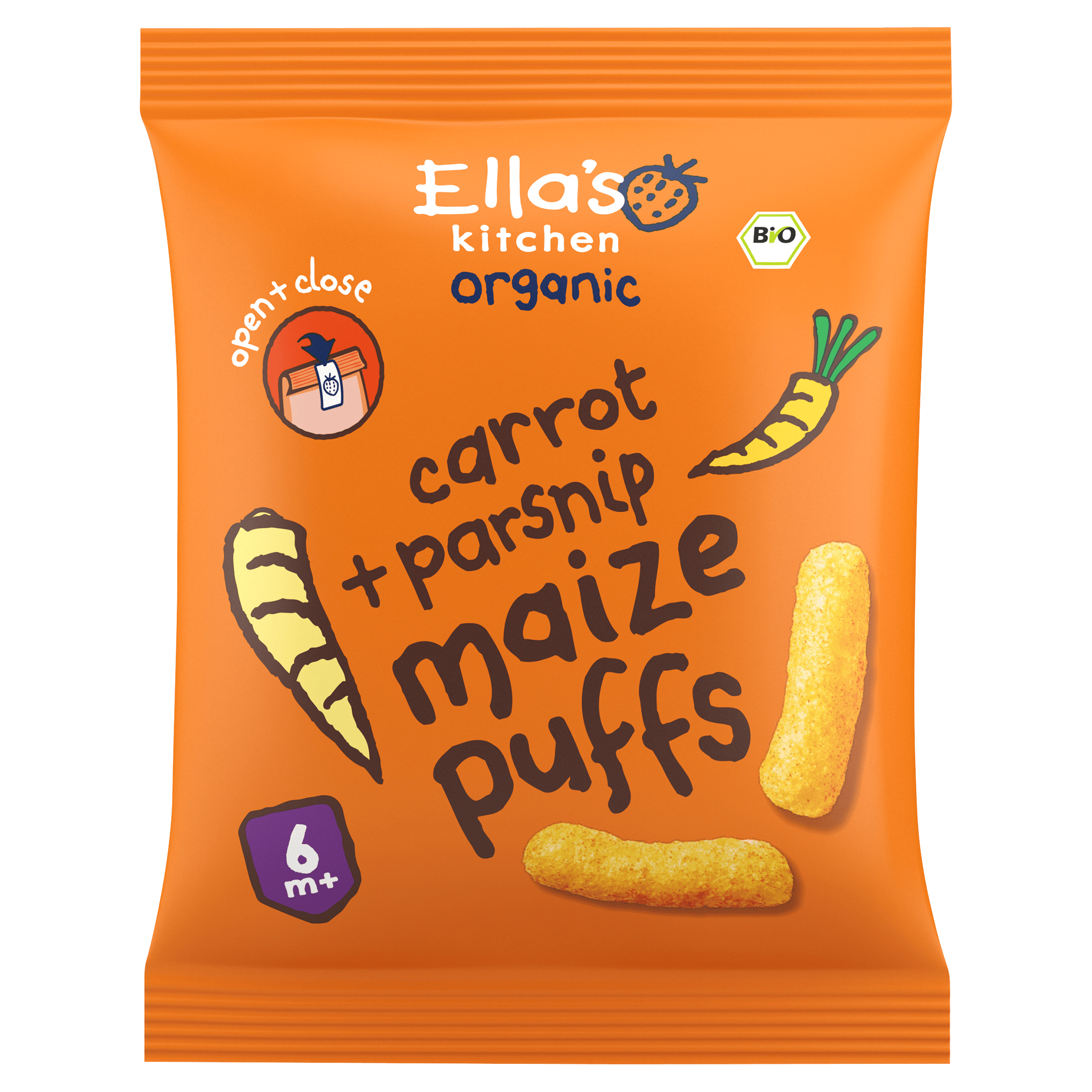 Ella's Kitchen Maize puffs wortel + pastinaak 6m+