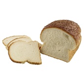 Lokale Bakker vloer wit met sesam half gesneden