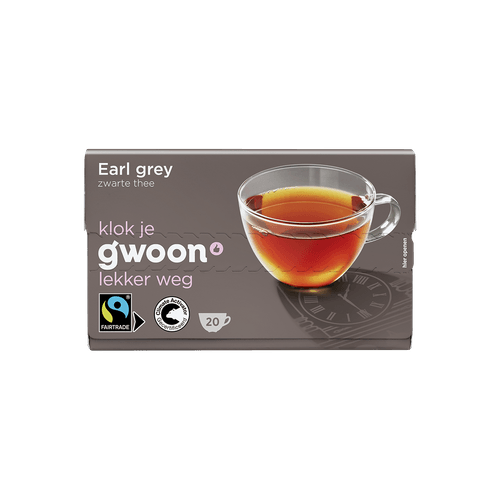 G'woon Zwarte thee earl grey 20 zk.