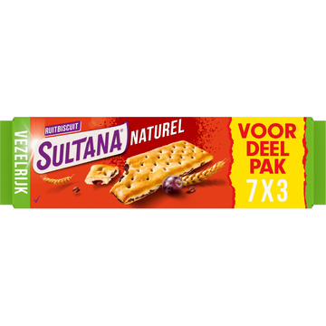 Sultana FruitBiscuit Naturel Voordeelpak koek 7x3 stuks