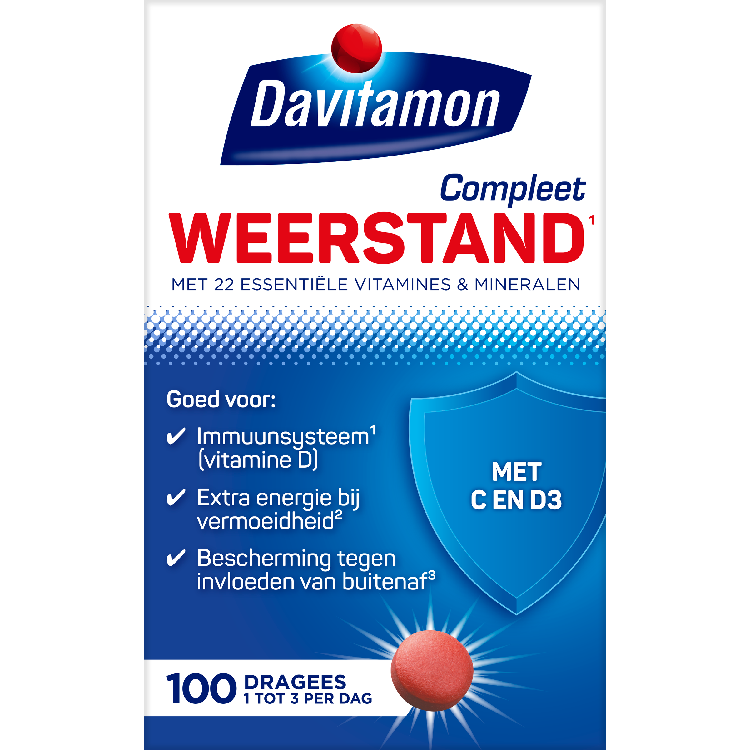 Davitamon Compleet Weerstand Vitamine C & D3 Dragees 100 stuks
