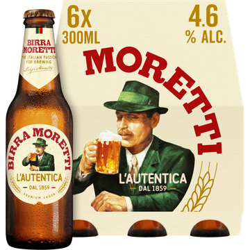 Birra Moretti L'Autentica Bier Fles 6 x 300ml