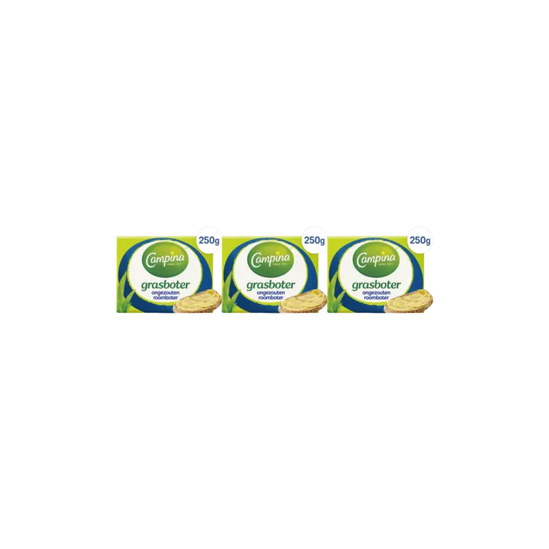 Campina Grasboter ongezouten roomboter 3-pack