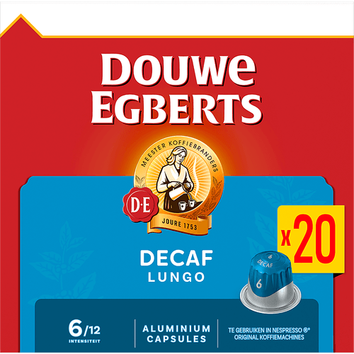 Douwe Egberts Koffiecups lungo decaf sterkte 6