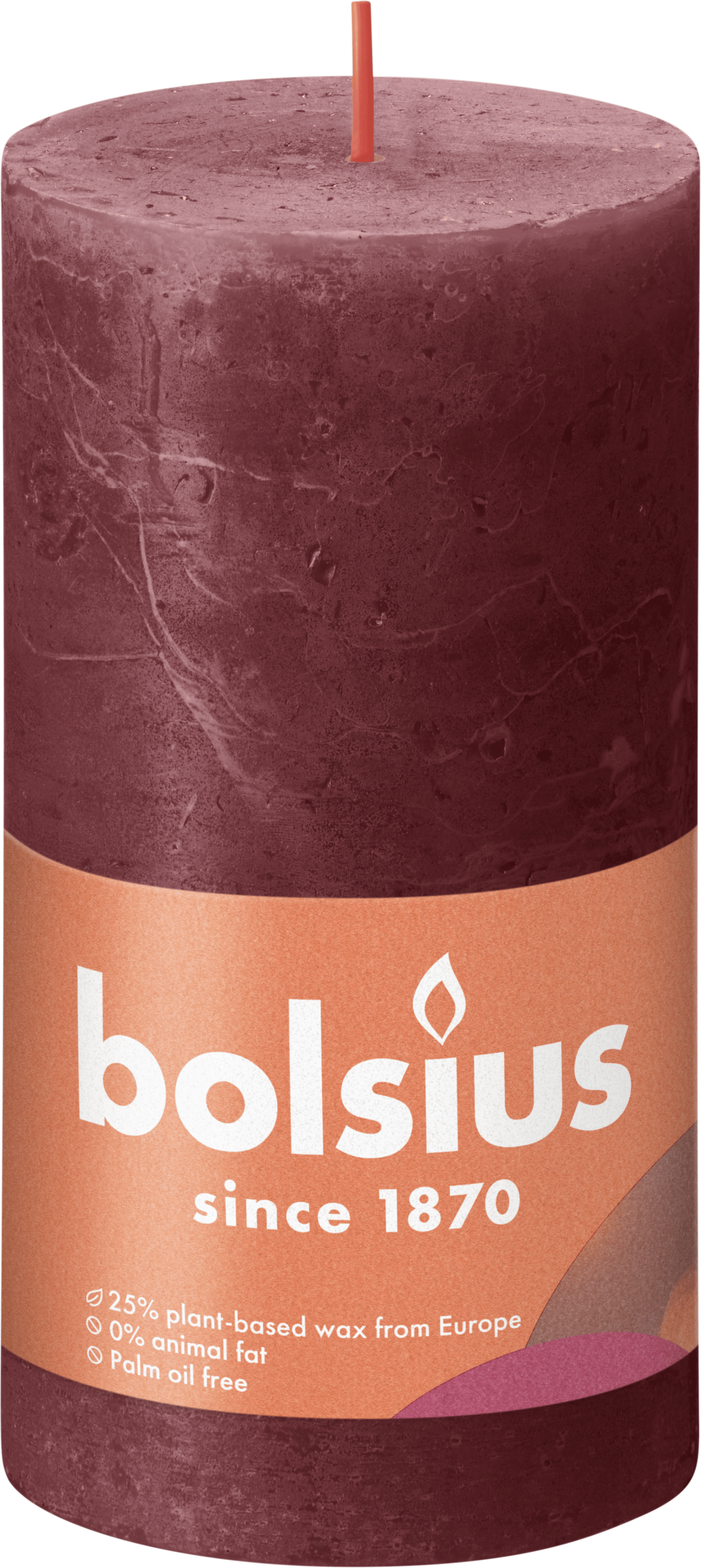 Bolsius Rustiek stompkaars 130/68 Velvet Red