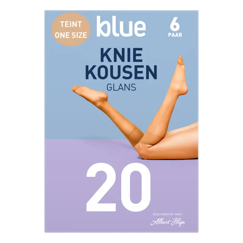 Blue Kniekousen glans teint 20 denier 1 maat