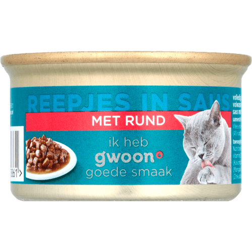 G'woon Kattenvoer reepjes rund in saus