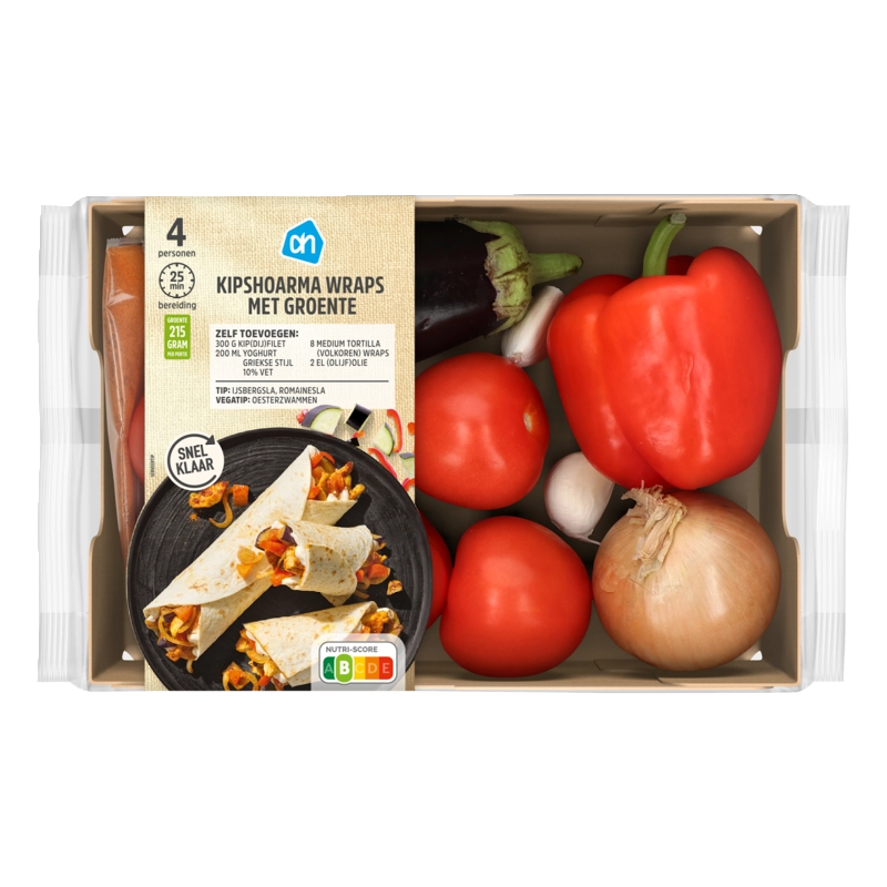 AH Kip-shoarma wraps met groente verspakket