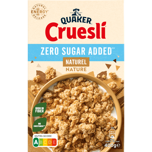Quaker Cruesli Zero sugar naturel