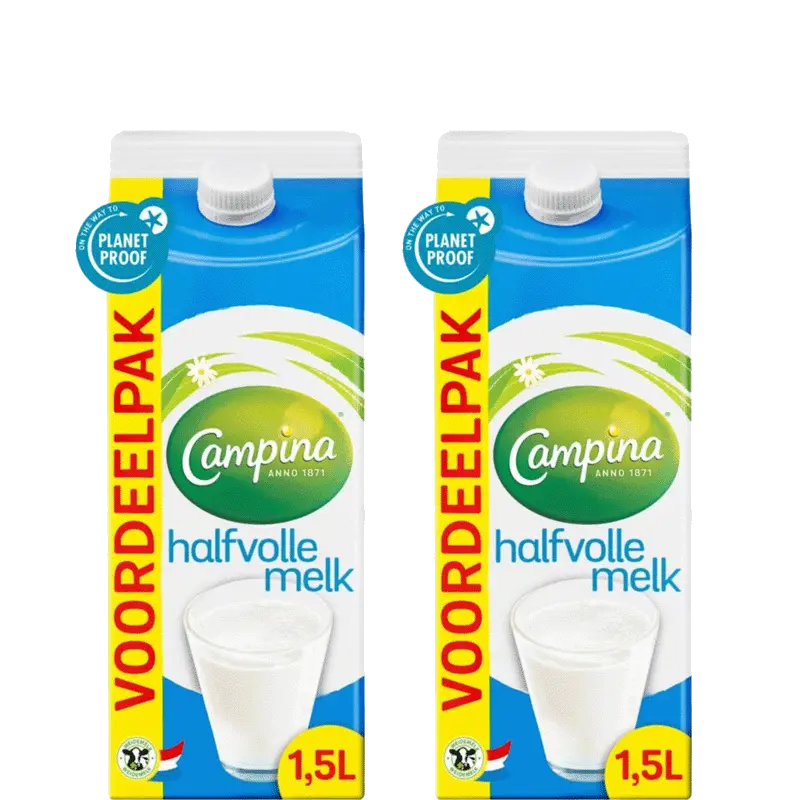 Campina Halfvolle Melk 1,5L pakket 2-pack