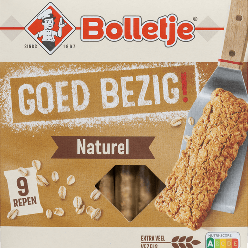 Bolletje Goed bezig havermoutrepen naturel 9 stuks