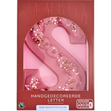 Jumbo's Chocoladeletter Roze Decoletter Deluxe 180 g