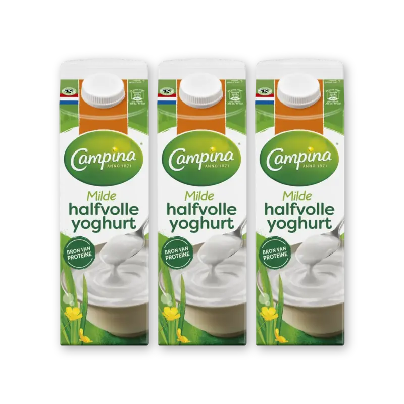 Campina Halfvolle yoghurt 3-pack