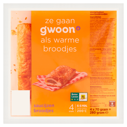 G'woon Saucijzenbroodjes 4 st.