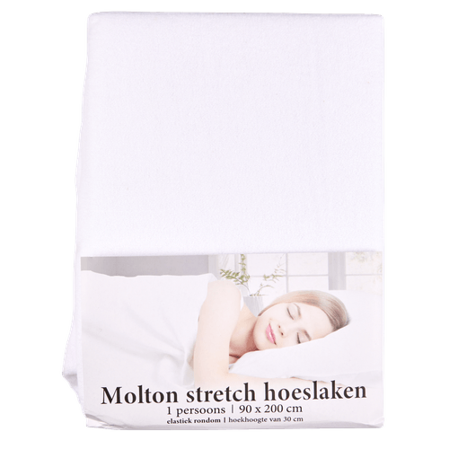 Molton stretch hoeslaken 90 x 200 cm