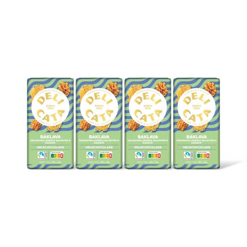 Delicata Reep baklava melk chocolade 4-pack