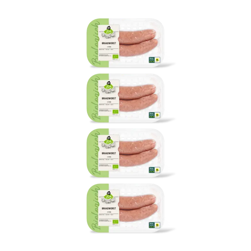 AH Biologisch Varkensbraadworst 4-pack
