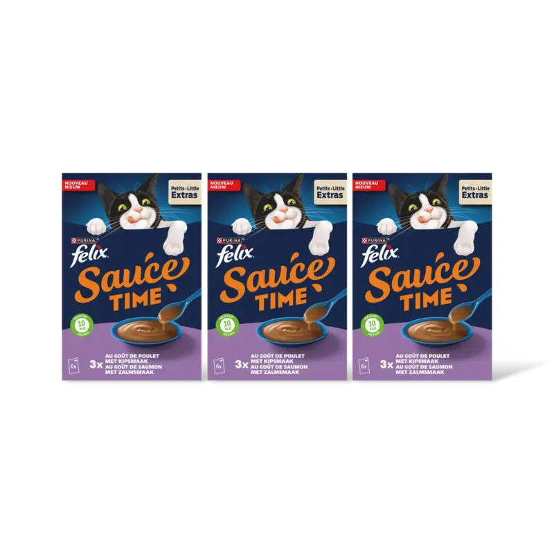 Felix Sauce time met kip- of zalmsmaak 3-pack