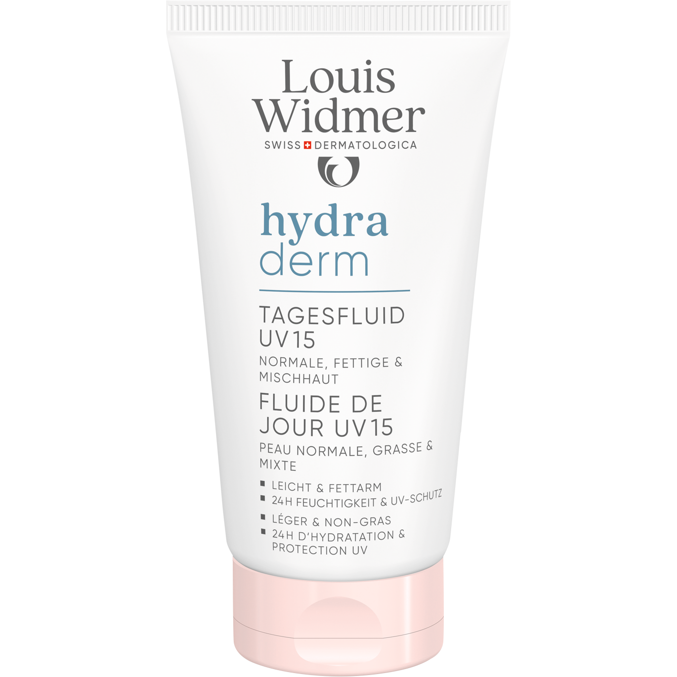 Louis Widmer Hydraderm Dag Fluide SPF15 Zonder Parfum 50 ML