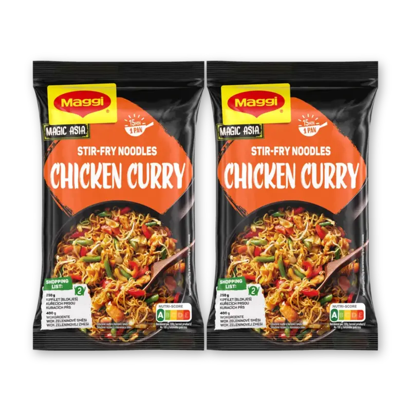 Maggi Stir-fry noodles chicken curry 2-pack