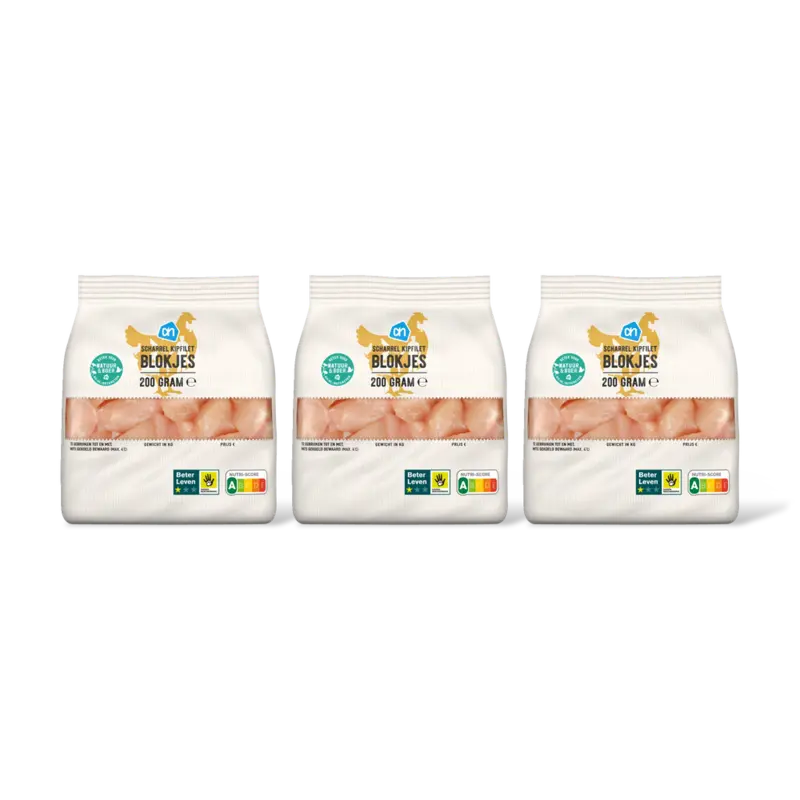AH Scharrel kipfilet blokjes 3-pack