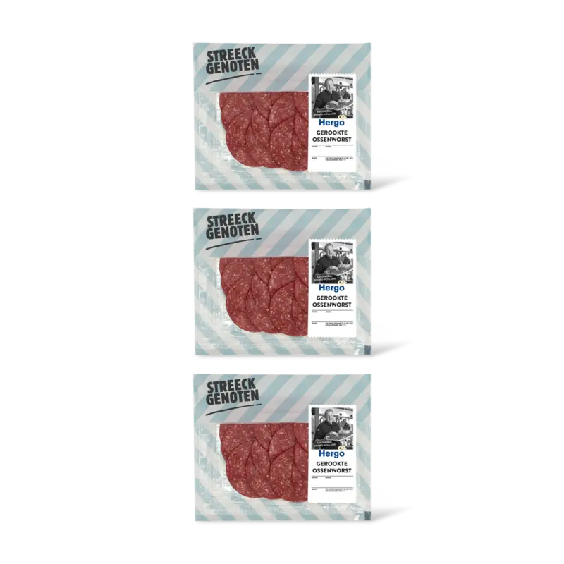 Streeckgenoten Nostalgische gerookte ossenworst 3-pack