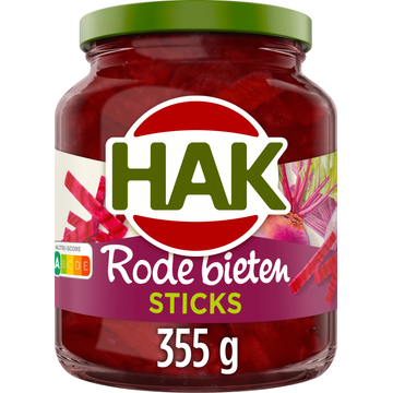 HAK Rode Bieten Sticks zoetzuur 355gr