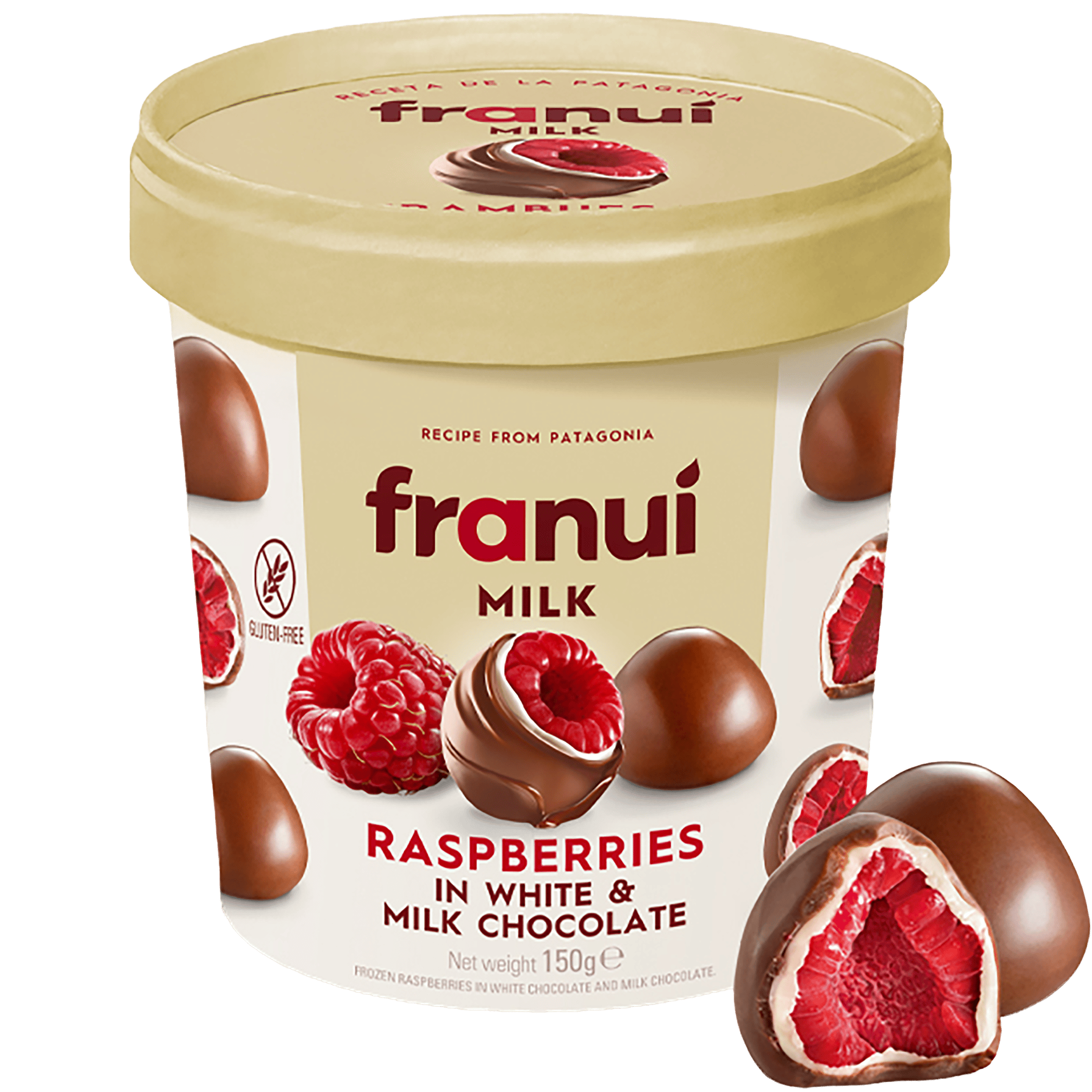 Franui Raspberries in white & milk chocolate