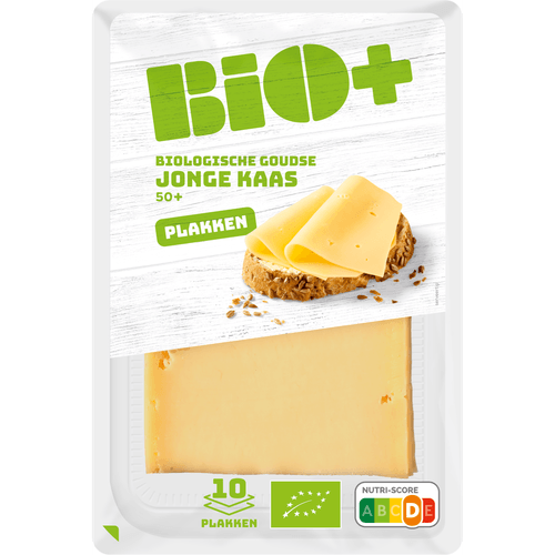 Bio+ Biologische goudse jonge kaas plakken 50+