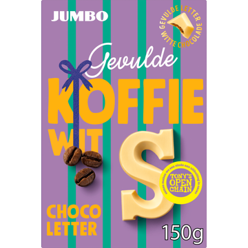Jumbo Chocoladeletter S Wit Koffie 150 g
