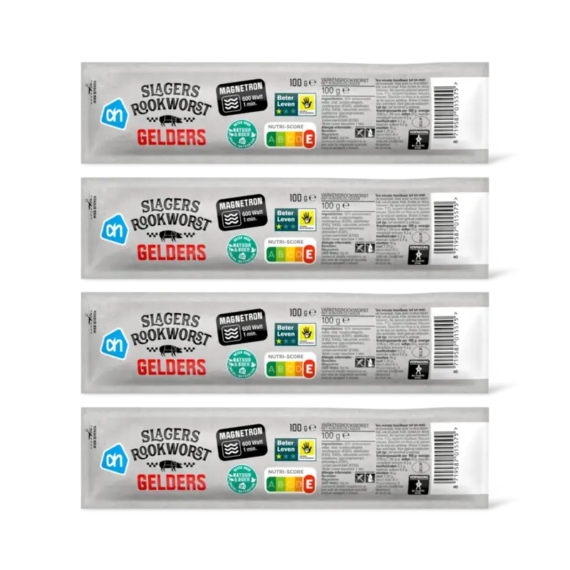 AH Slagersrookworst Gelders 4-pack