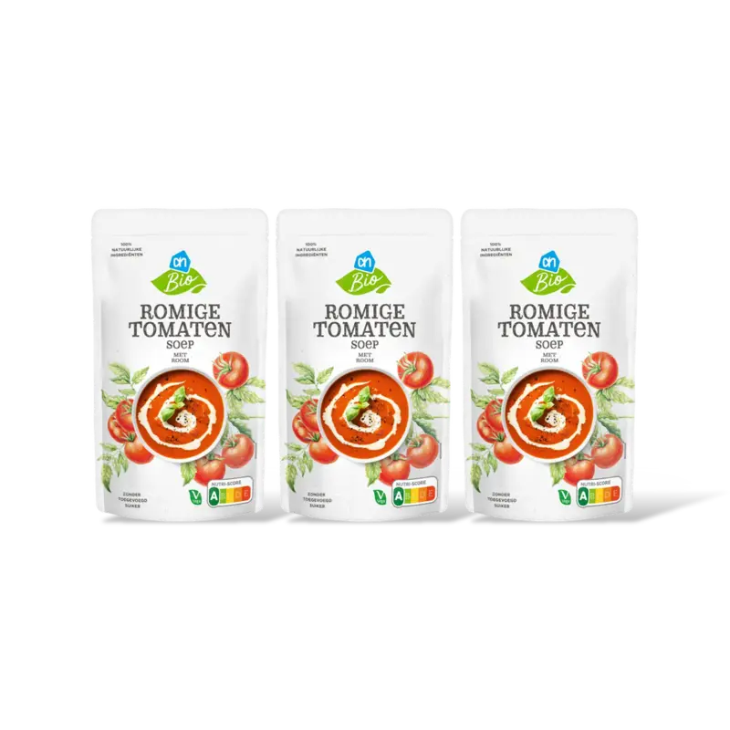 AH Biologisch Romige tomatensoep met room 3-pack