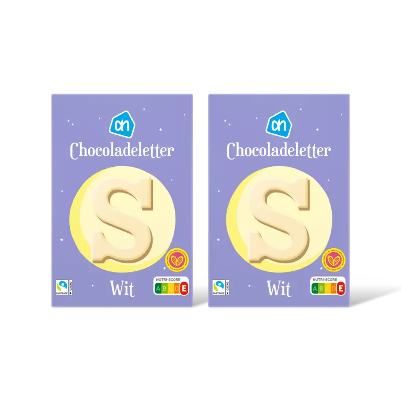 AH Chocoladeletter wit 2-pack