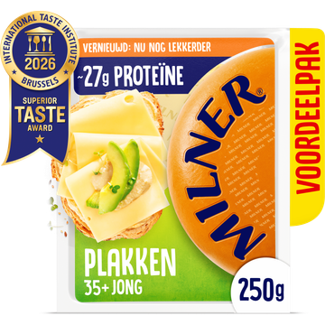 Milner Jong 35+ Kaas Plakken Voordeelpak 250 g