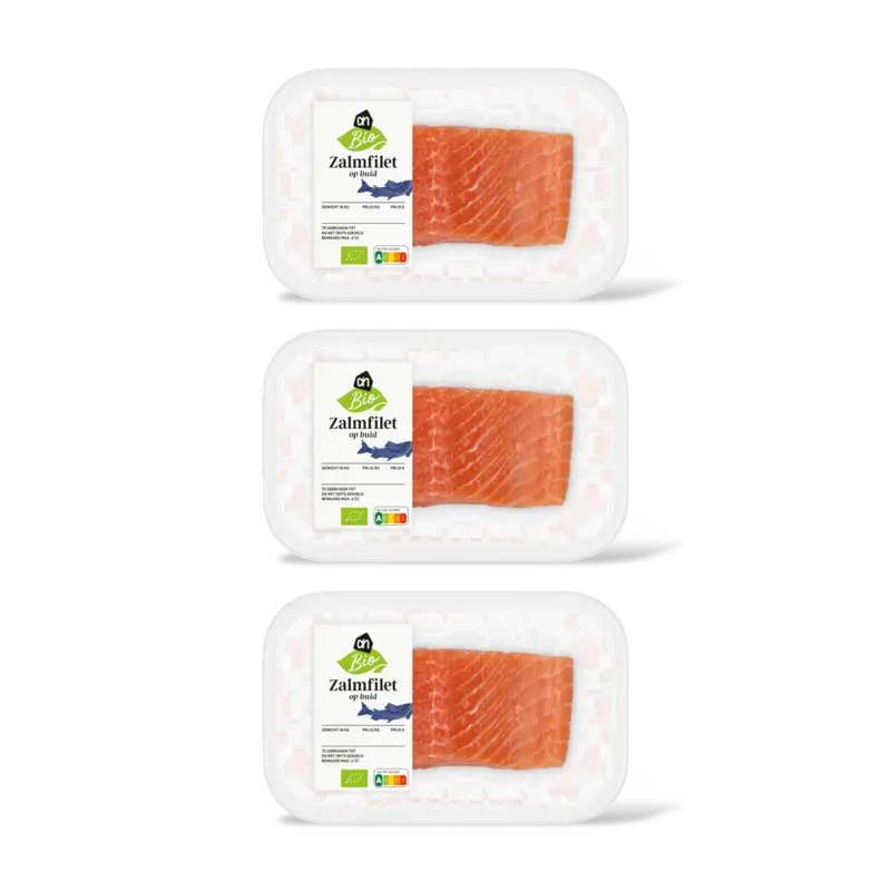 AH Biologisch Zalmfilet op huid 3-pack