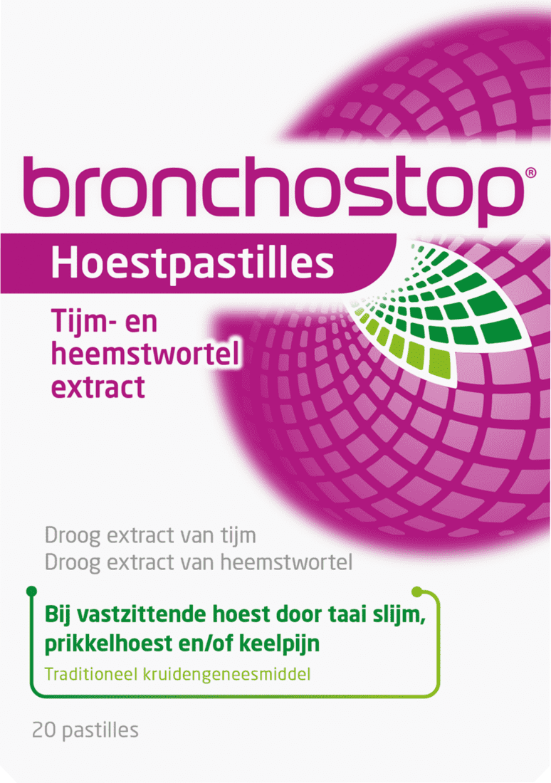 Bronchostop Vastzittende Hoest of Keelpijn Dragees 20 stuks