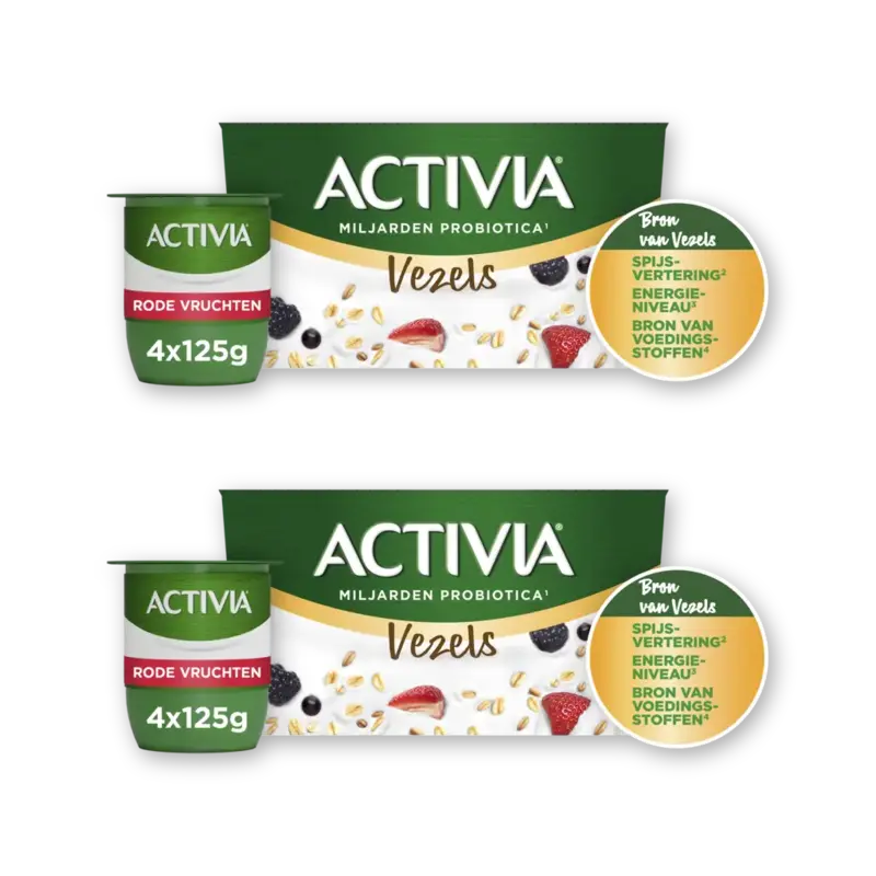 Activia Yoghurt vezels rode vruchten 4pck 2-pack