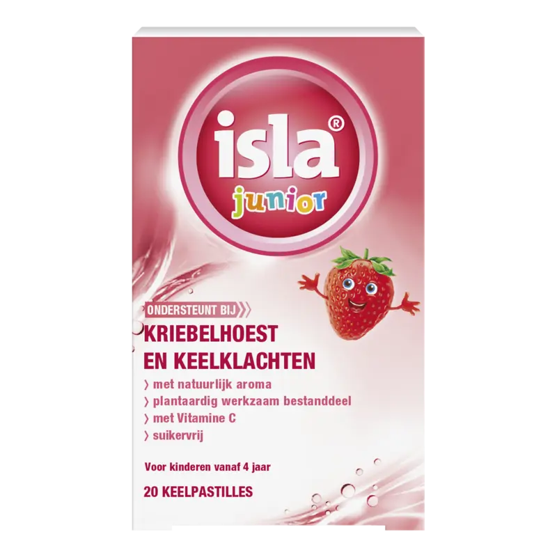Isla Junior aardbeien hoest & keel pastilles