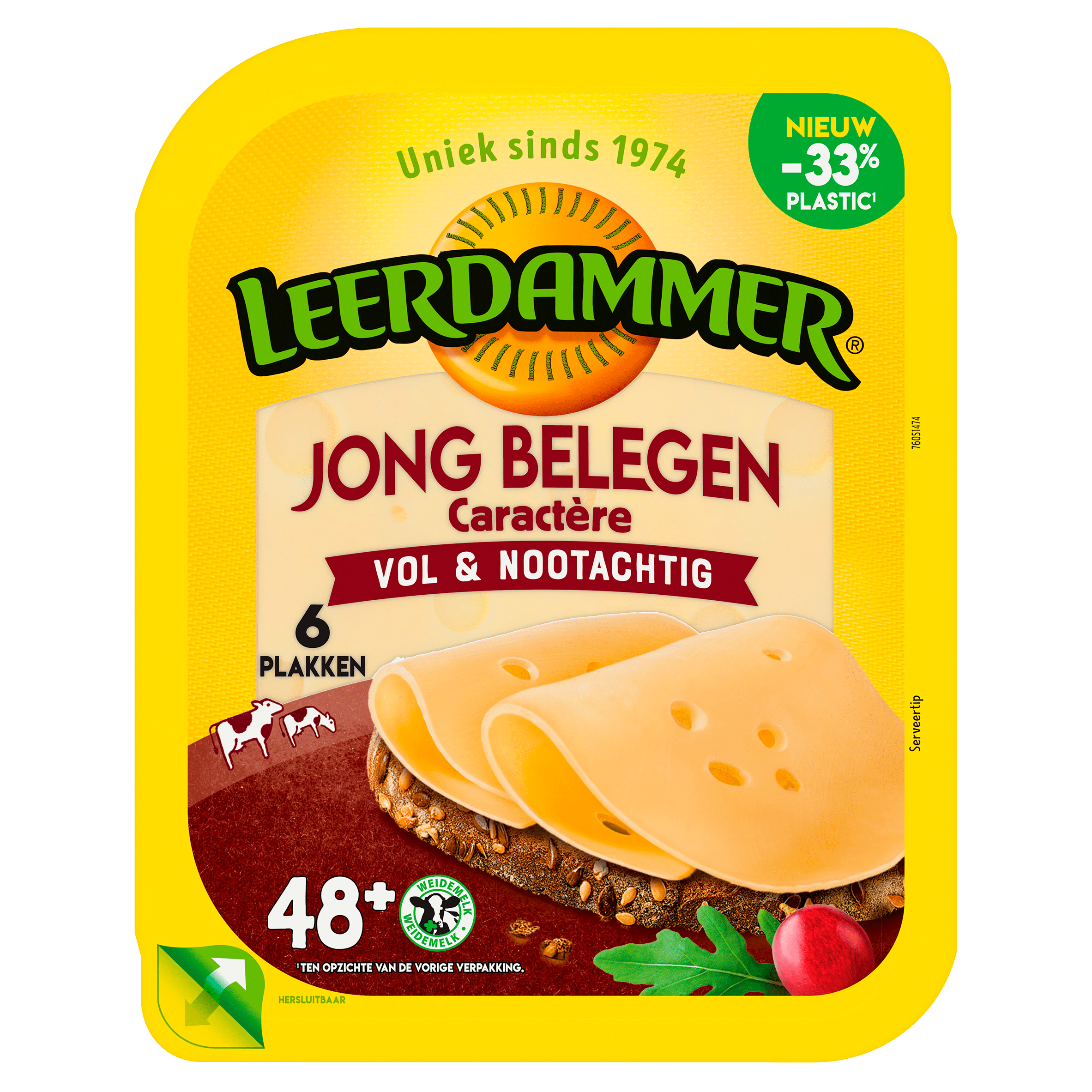 Leerdammer Jong belegen caractère 48+ plakken