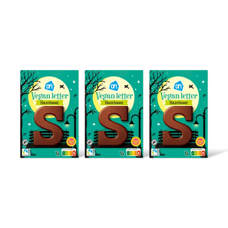 AH Vegan letter hazelnoot 3-pack