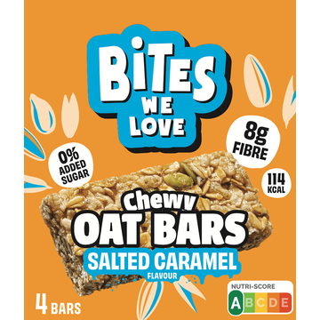 BitesWeLove Chewy Oat Bar Salted Caramel 4 Stuks