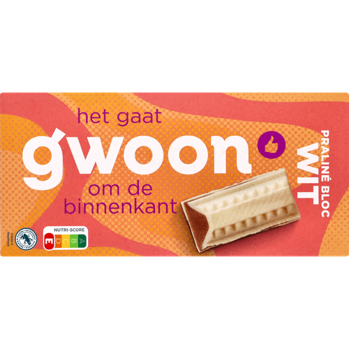 G'woon Chocoladereep praline wit