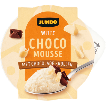 Jumbo Witte Chocolade Mousse met Witte- en Pure Chocoladekrullen 75 g