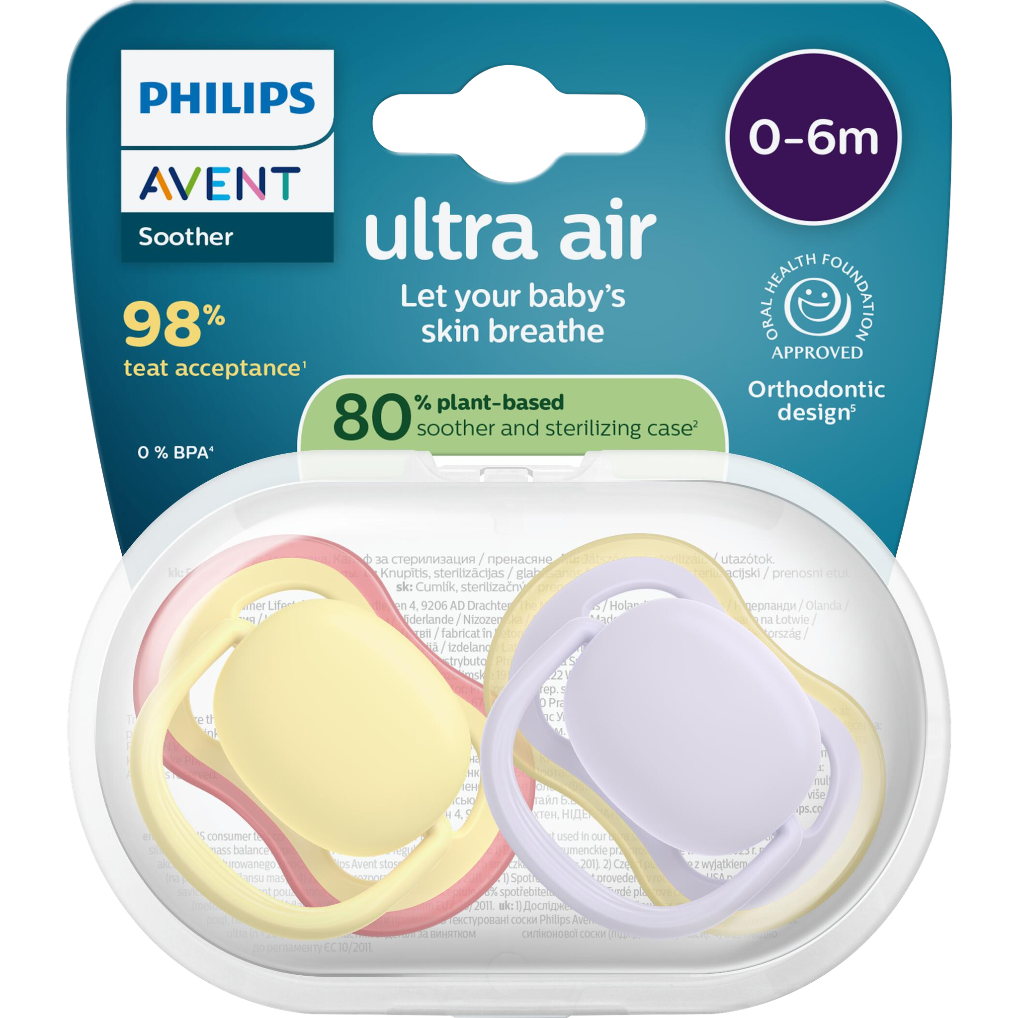 Philips Avent Fopspeen Ultra Air 0-6M SCF087/03 2 stuks