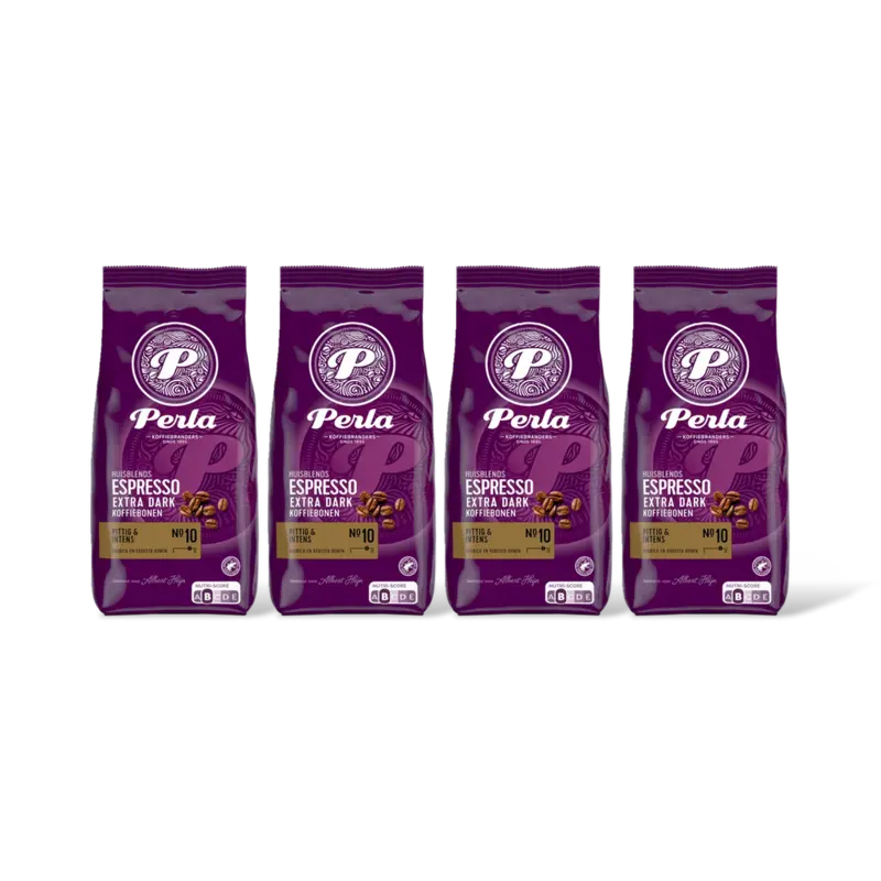Perla Huisblends Espresso extra dark koffiebonen 4-pack