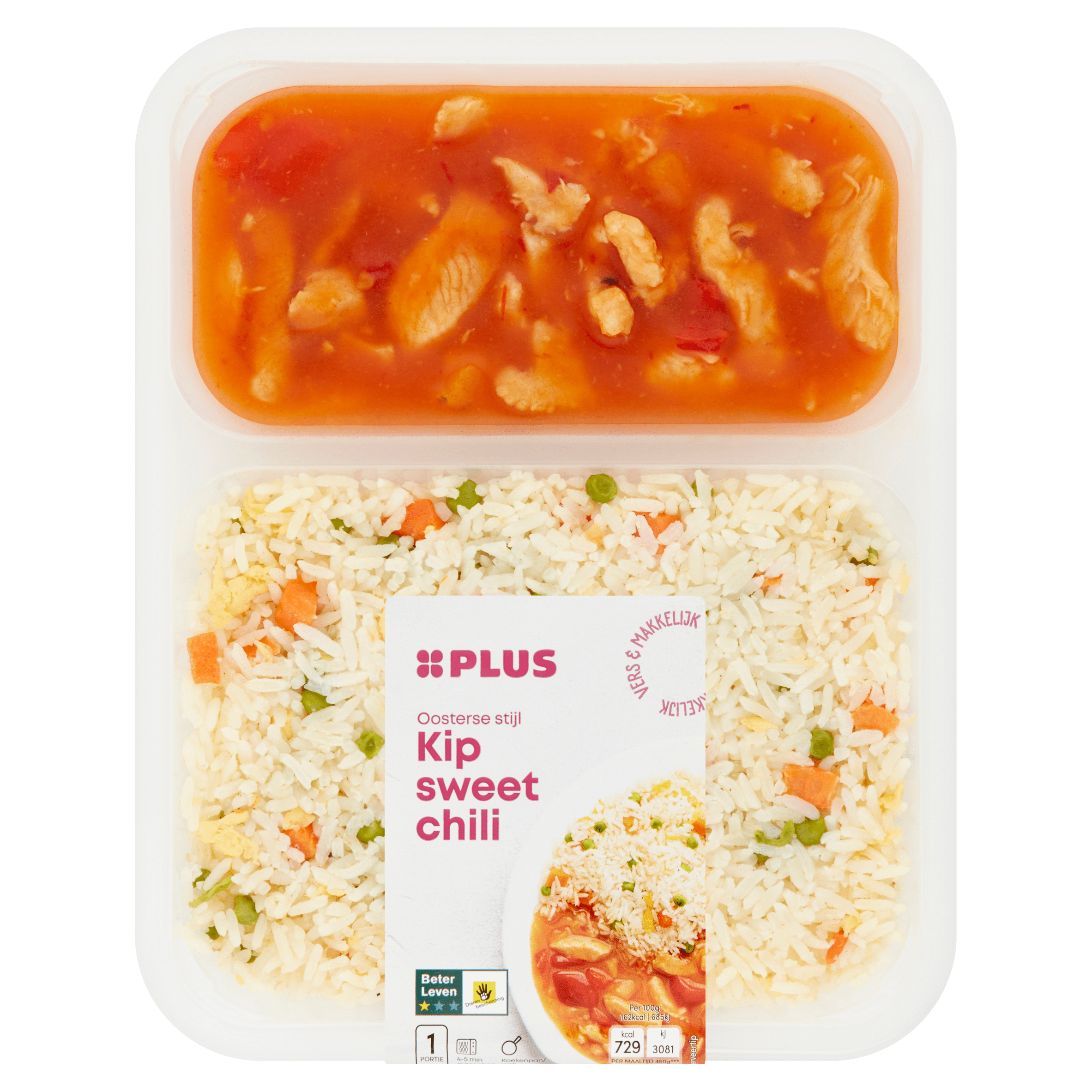 PLUS Kip Sweet Chili met Kantonese rijst
