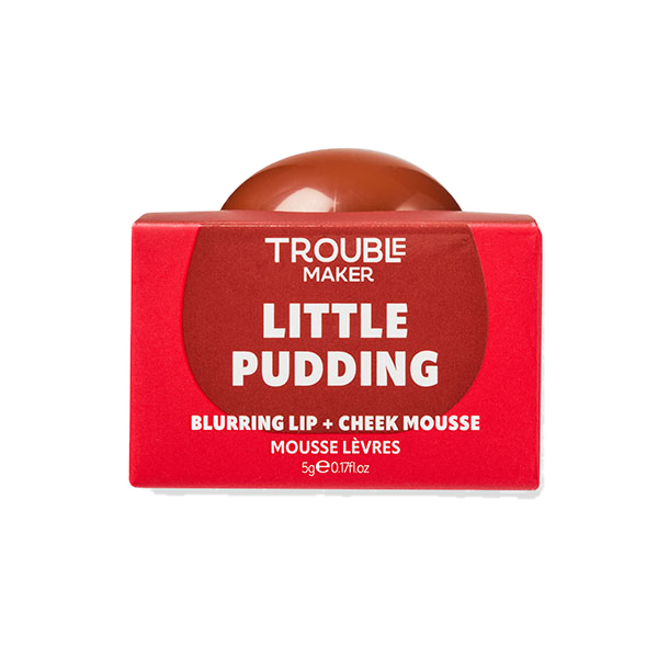 Trouble Maker Little Pudding Blurring Lip + Cheek Mousse Mochi Nude Brown