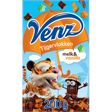 Venz Rimboe tijger vlokken melk/vanille 200 g